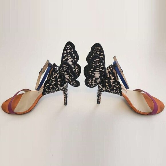 Sophia Webster Embroidery Sandal Chiara Butterfly High Heels‎ Shoes Pink 38.5 - Picture 10 of 16
